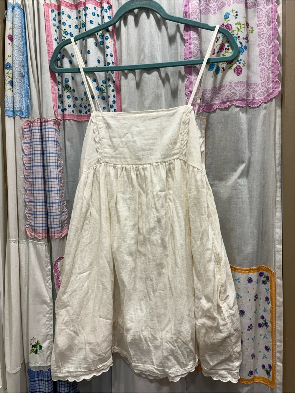 Cream Spaghetti-Strap Babydoll Dress